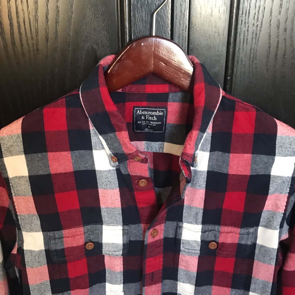 2 Shirts ALL 5* SELLER PAIR Plaid A&F shirts